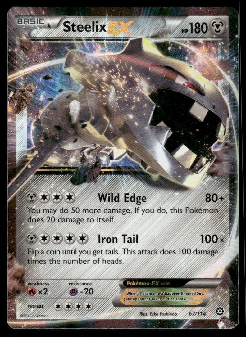 Pokemon Cards Steelix EX 67/114 Steam Siege Holo Rare EX LP0