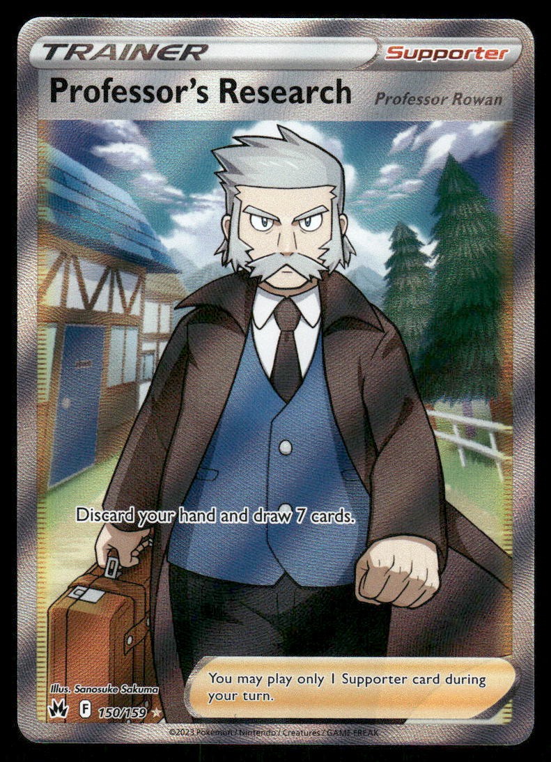 Pokemon Cards Professor's Research 150/159 Crown Zenith Rare Ultra NM0