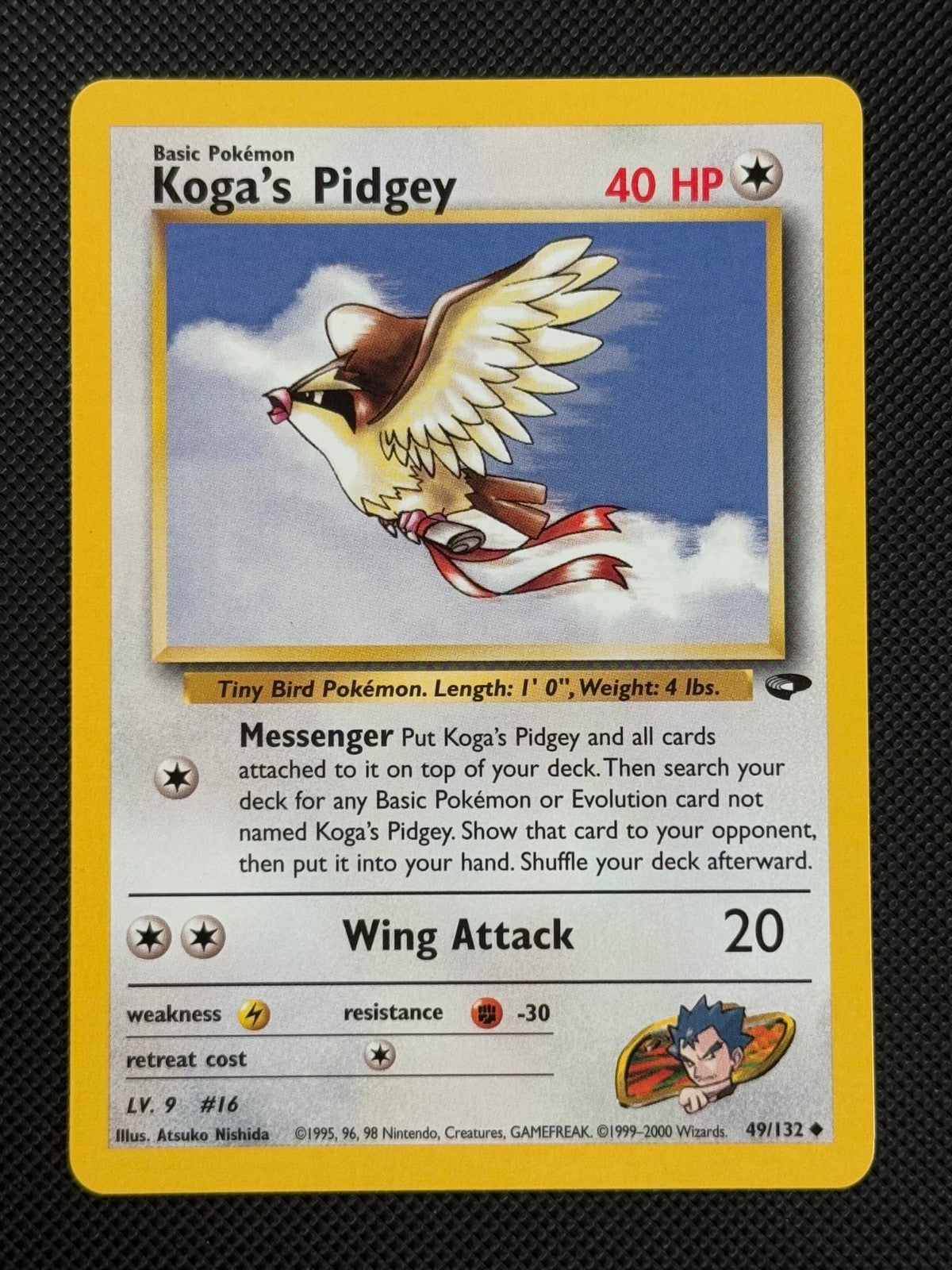 Koga's Pidgey 49/132 REGULAR Pokémon Card WOTC Gym Challenge Uncommon0