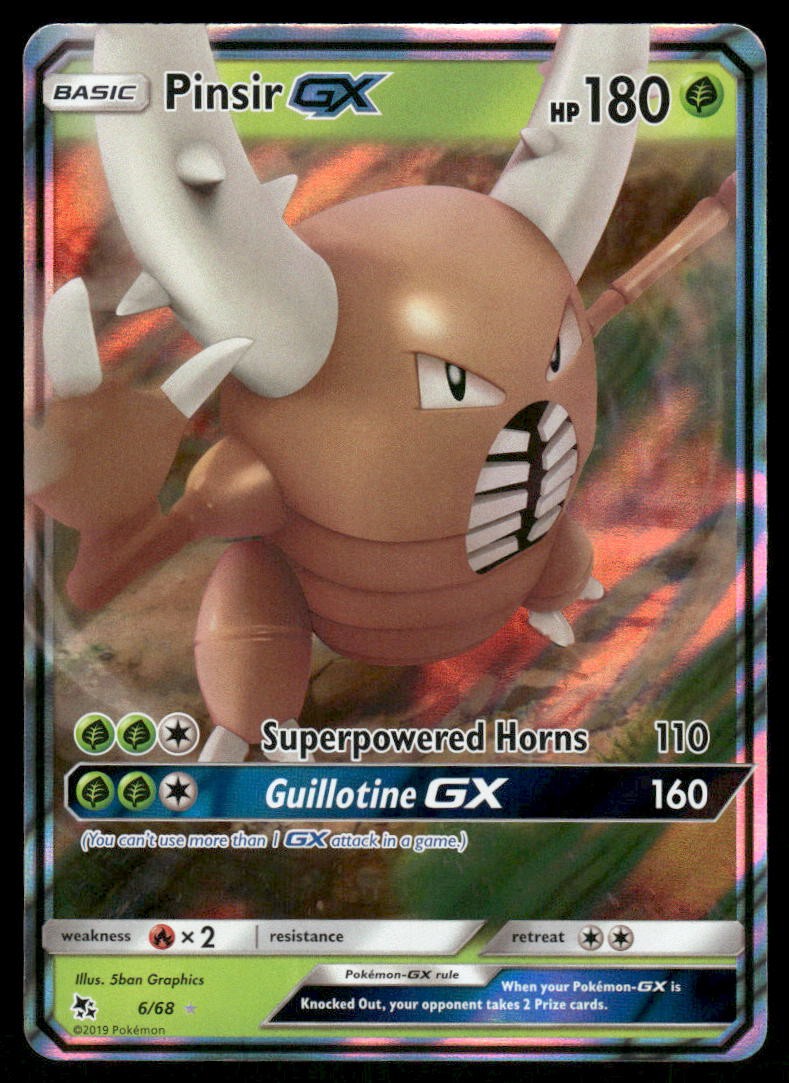 Pokemon Cards Pinsir GX 6/68 Hidden Fates Holo Rare GX NM *20