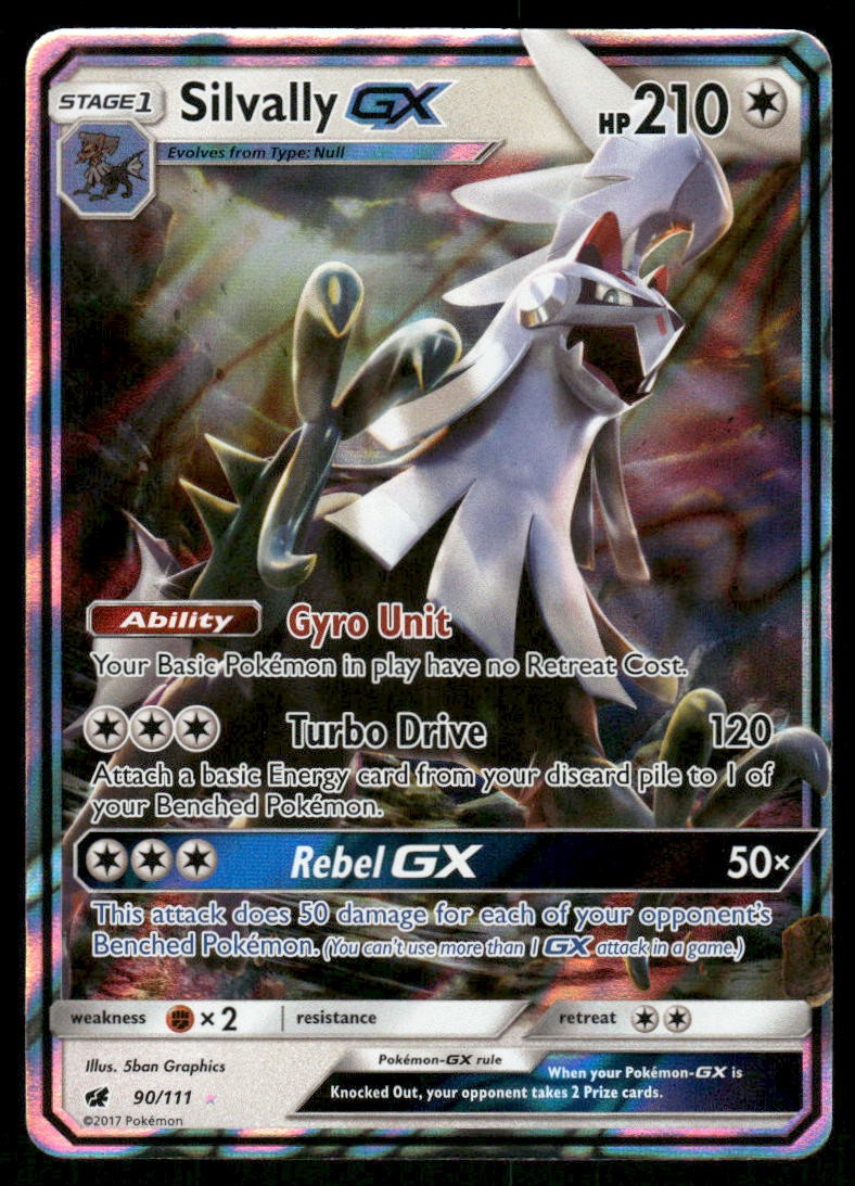 Pokemon Cards Silvally GX 90/111 Crimson Invasion Holo Rare GX NM0