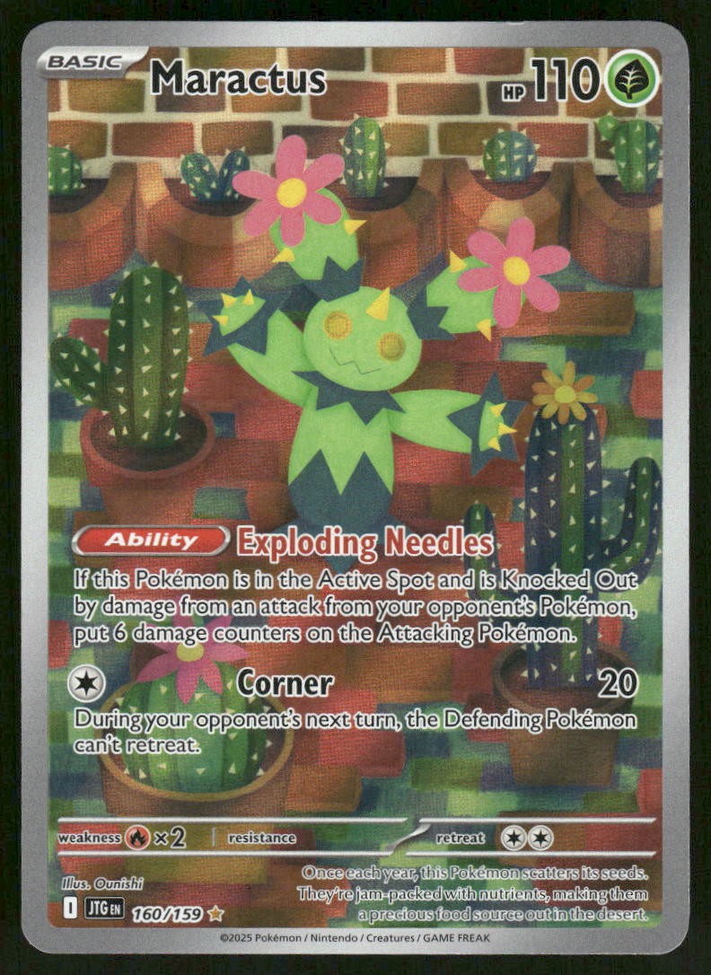 Pokemon Cards Maractus 160/159 Journey Together Illustration Rare NM0