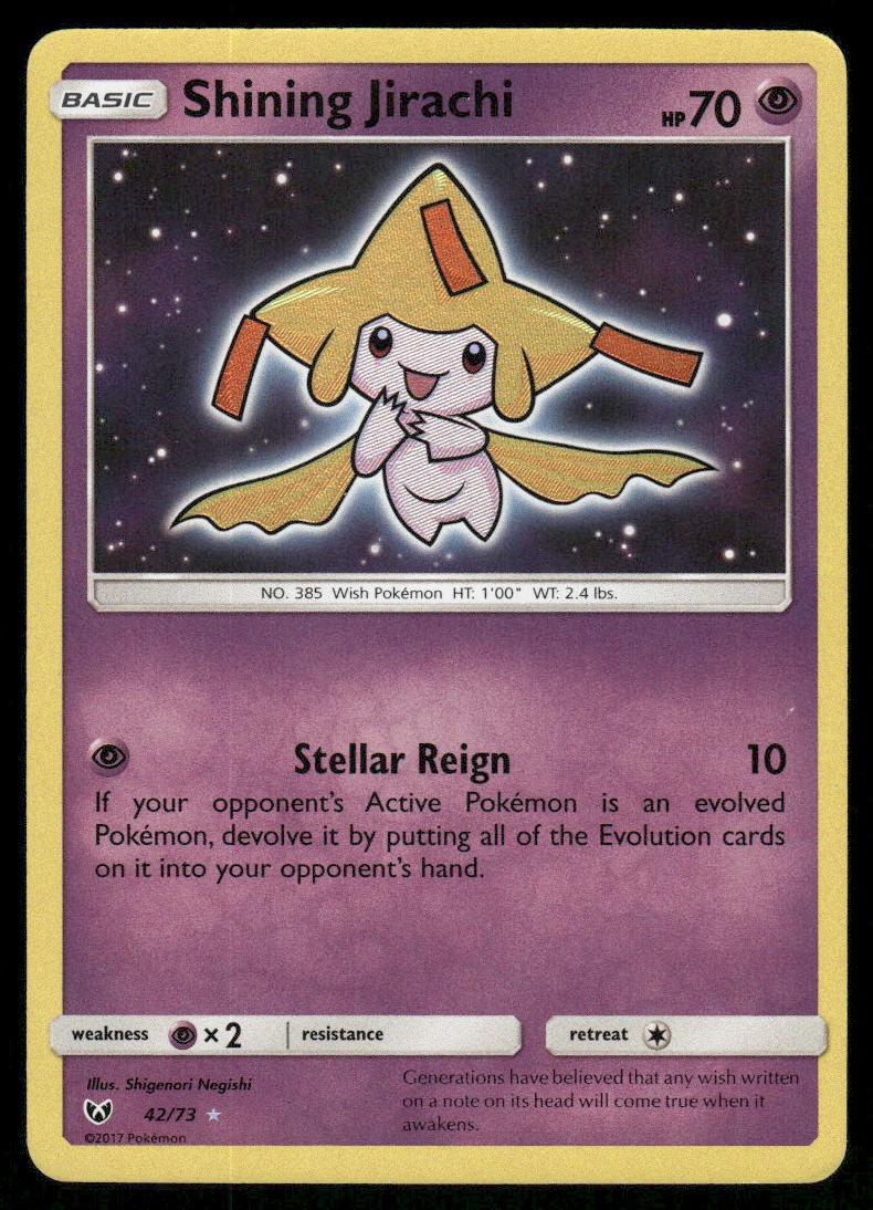 Pokemon Cards Shining Jirachi 42/73 Shining Legends Rare Shining LP0