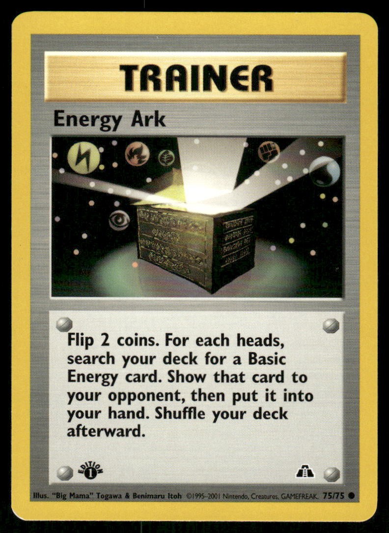 Pokemon Cards Energy Ark 75/75 1ST EDITION Neo Discovery Common NM0