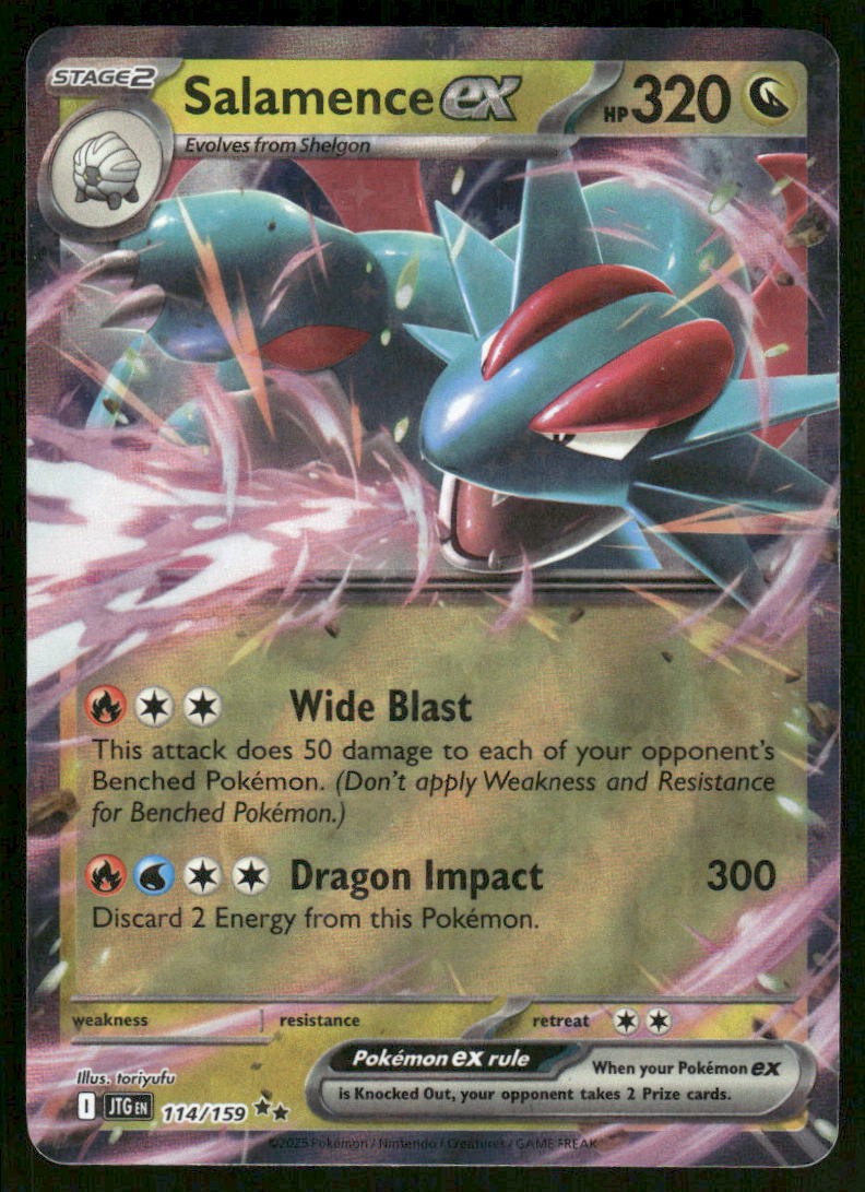 Pokemon Cards Salamence ex 114/159 Journey Together Double Rare NM *10