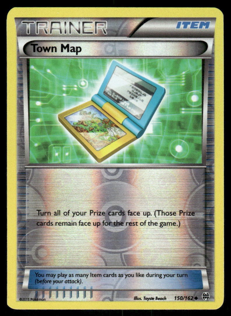 Pokemon Cards Town Map 150/162 Reverse Holo BREAKthrough XY NM0