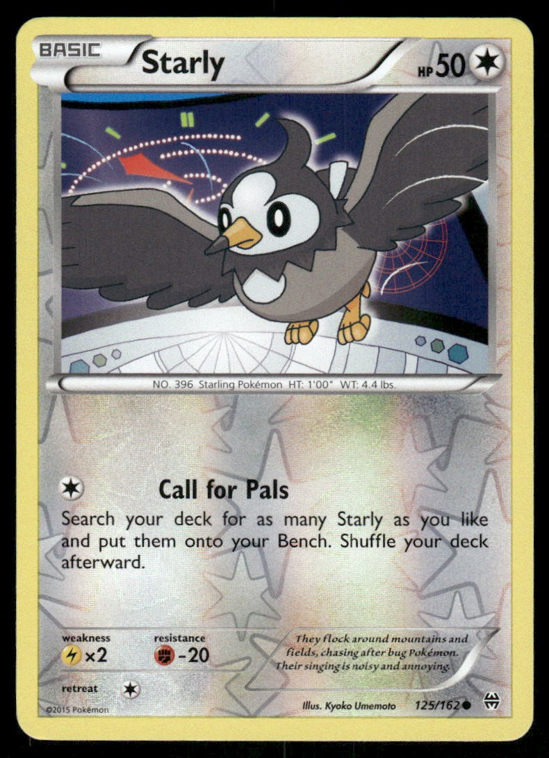 Pokemon Cards Starly 125/162 Reverse Holo BREAKthrough XY NM0