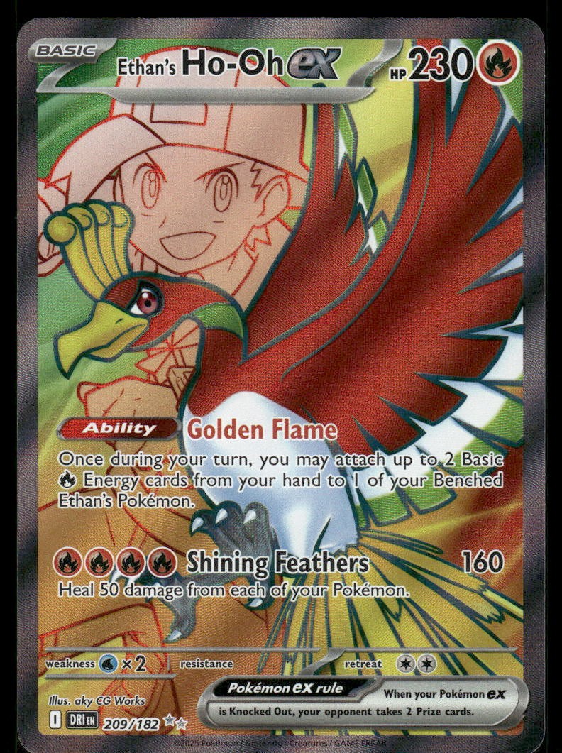 Pokemon Cards Ethan's HoOh ex 209/182 Destined Rivals Ultra Rare NM0