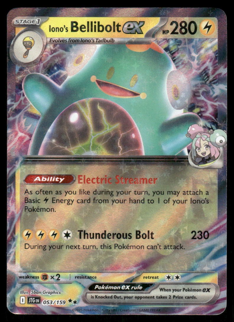 Pokemon Cards Iono's Bellibolt ex 053/159 Journey Together Double Rare NM *20