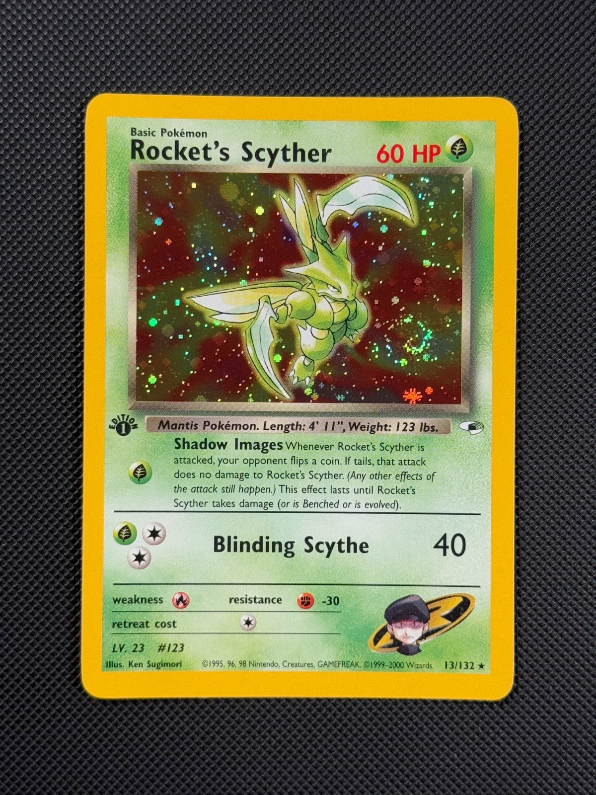 Pokémon Cards Rocket's Scyther 13/132 1ST EDITION Gym Heroes WOTC Holo Rare1