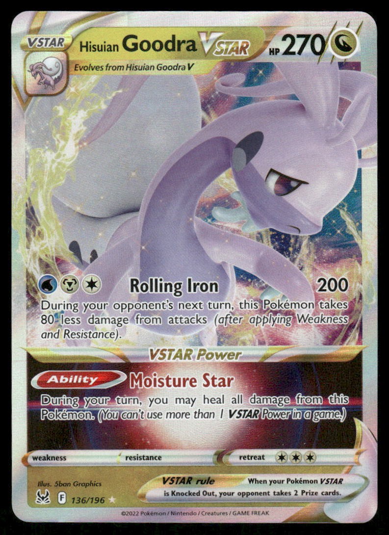 Pokemon Cards Hisuian Goodra VSTAR 136/196 Lost Origin Holo Rare VSTAR NM0