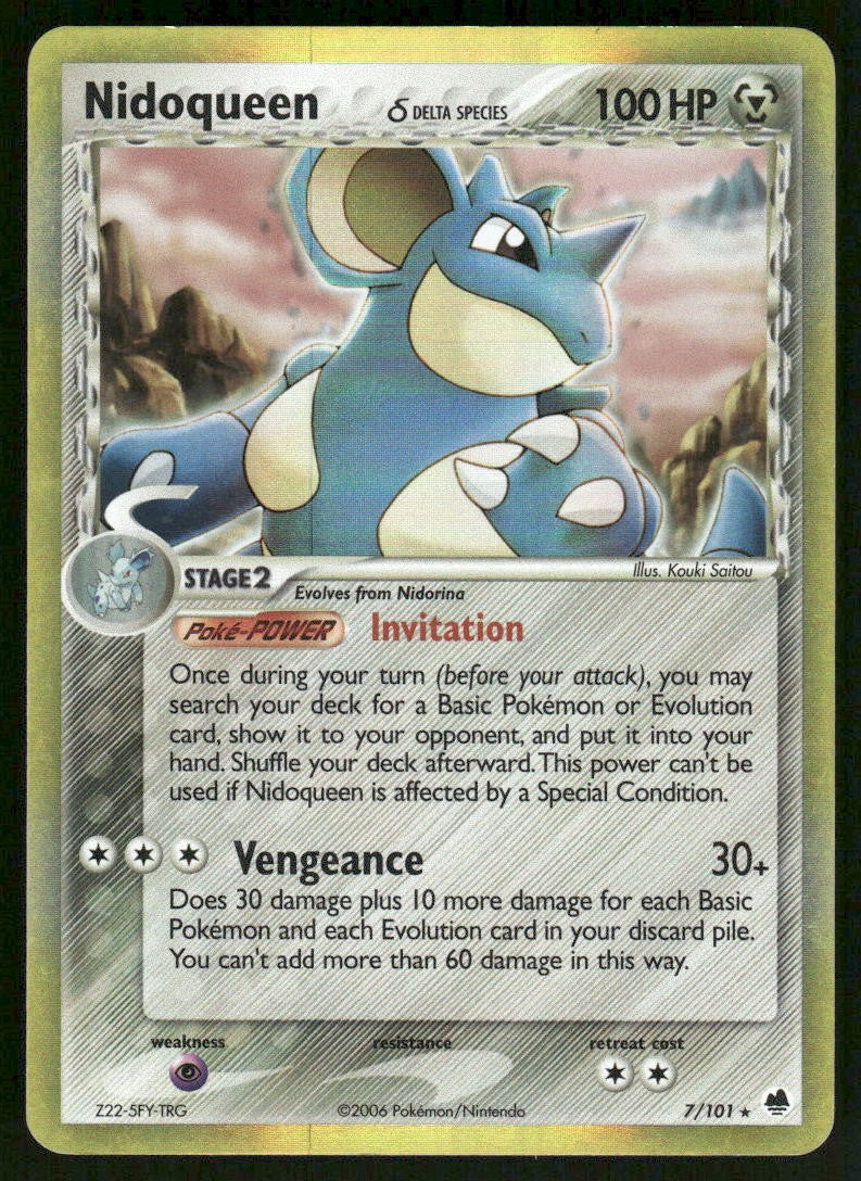 Pokemon Cards Nidoqueen 7/101 Dragon Frontiers Holo Rare NM0