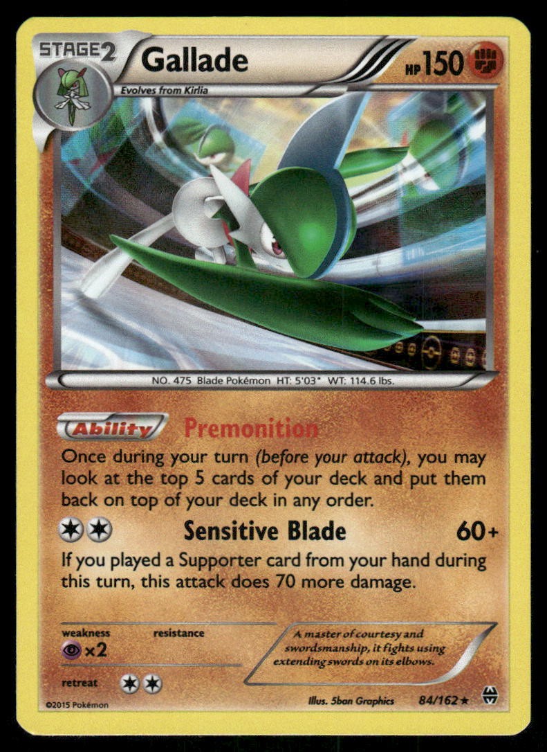 Pokemon Cards Gallade 84/162 BREAKthrough XY Holo Rare NM * 10