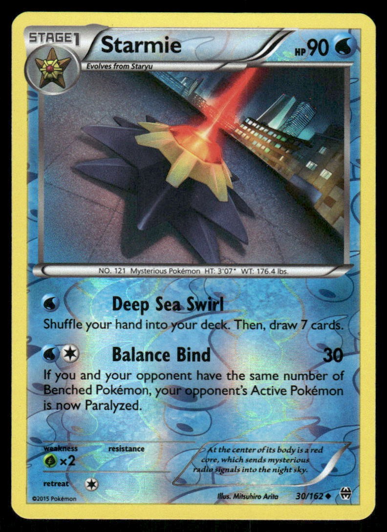 Pokemon Cards Starmie 30/162 Reverse Holo BREAKthrough XY NM0
