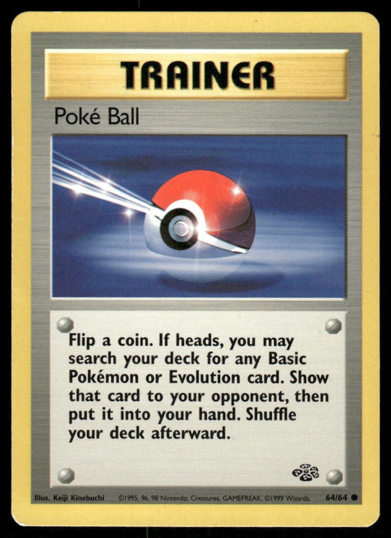 Pokemon Cards Poke Ball 64/64 UNLIMITED Jungle WOTC Common LP0