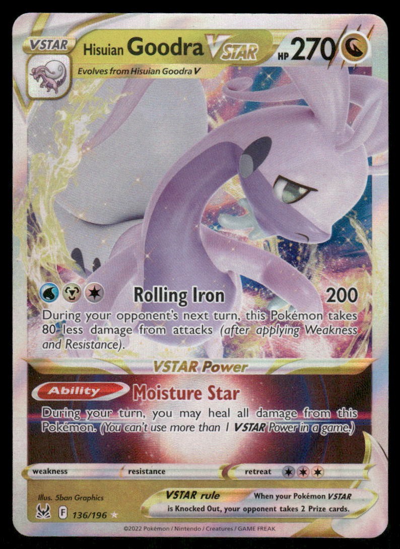 Pokemon Cards Hisuian Goodra VSTAR 136/196 Lost Origin Holo Rare VSTAR NM *20