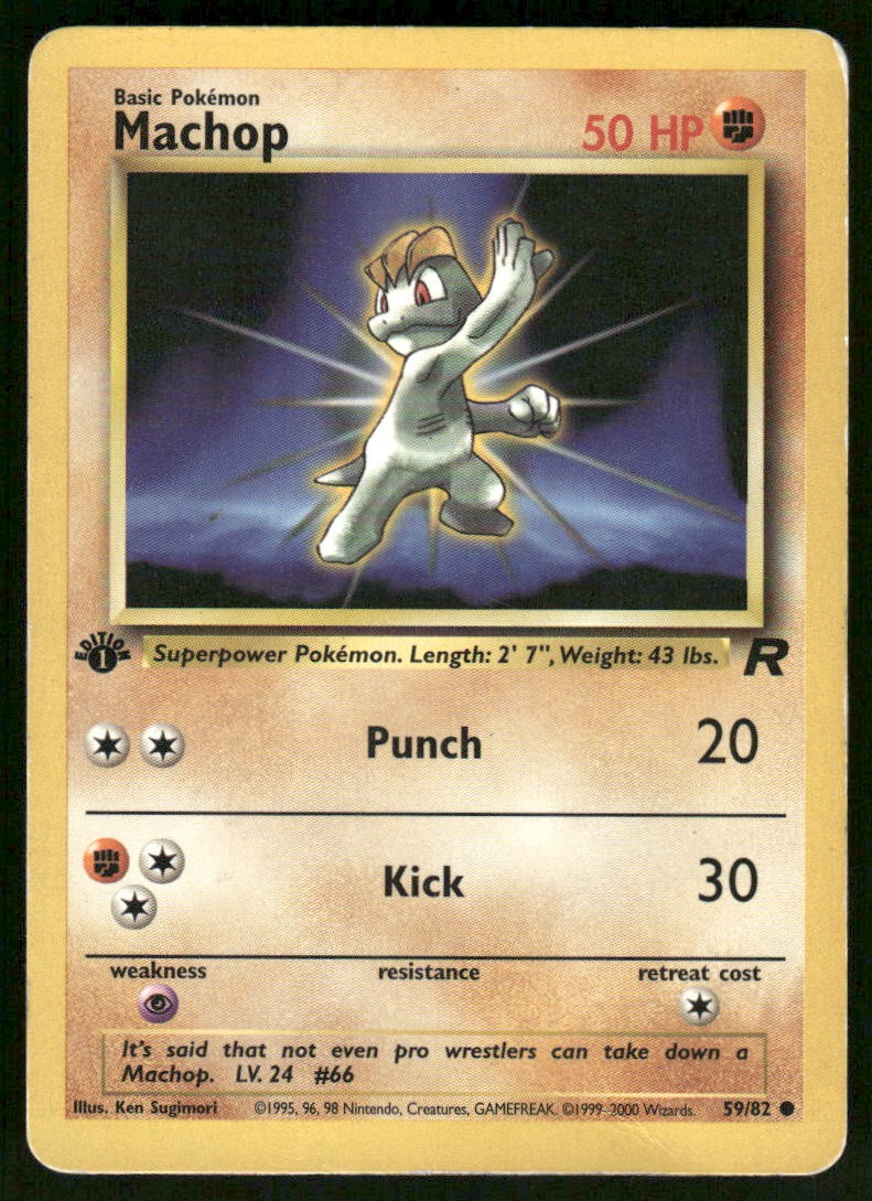 Pokemon Cards Machop 59/82 1ST EDITION Team Rocket WOTC Common MP0