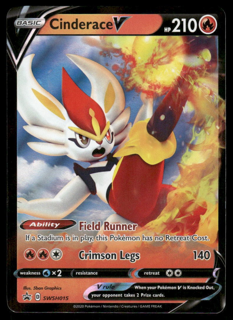 Pokemon Cards Cinderace V SWSH015 SWSH Black Star Promo LP0
