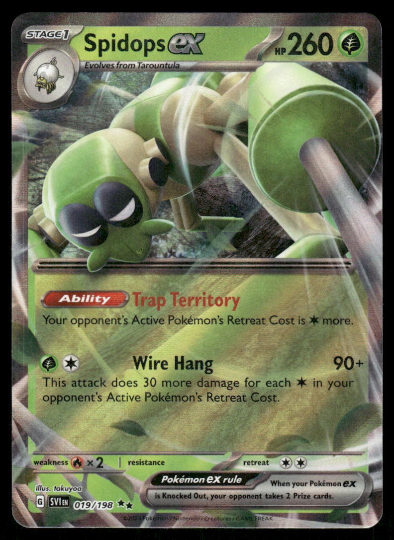 Pokemon Cards Spidops ex 019/198 Scarlet & Violet Double Rare NM0