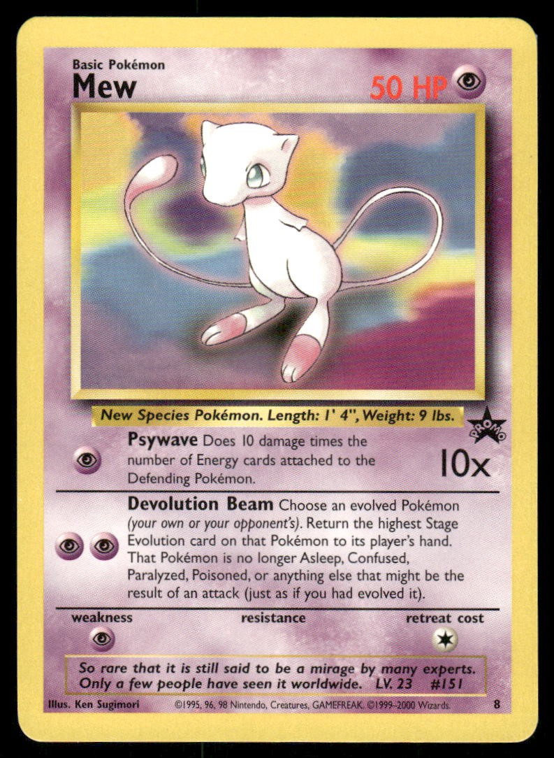 Pokemon Cards Mew 8 Wizards Black Star Promos WOTC Promo NM *60