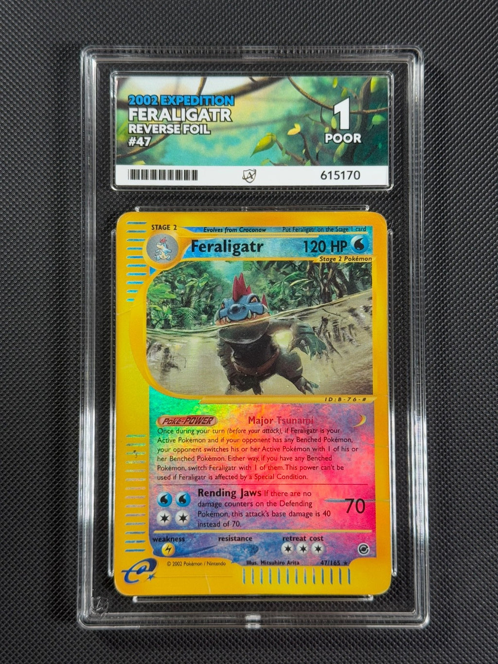 ACE 1 Feraligatr 47/165 REVERSE HOLO Pokémon Card WOTC Expedition Holo Rare0
