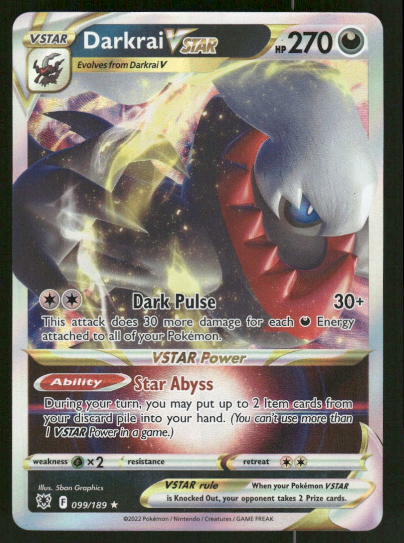 Pokemon Cards Darkrai VSTAR 099/189 Astral Radiance Holo Rare VSTAR NM0