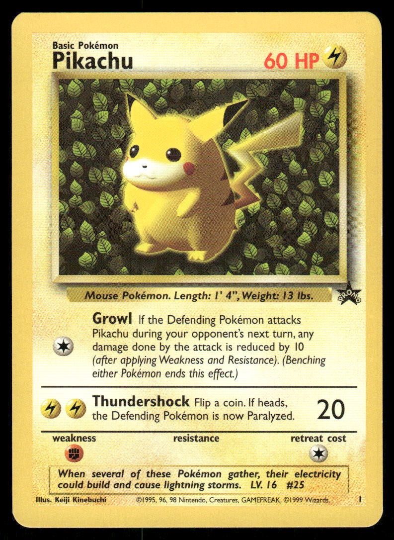 Pokemon Cards Pikachu 1 Wizards Black Star Promos WOTC Promo NM *50