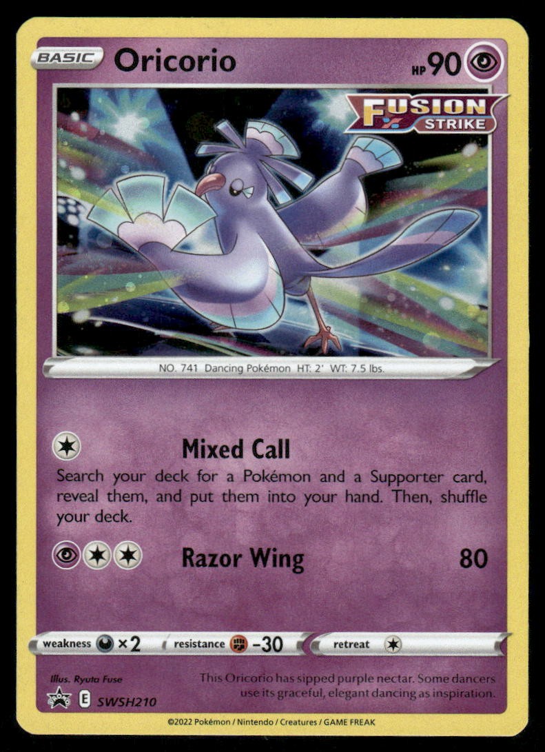 Pokemon Cards Oricorio SWSH210 SWSH Black Star Promo LP0