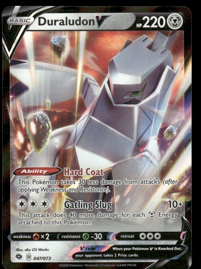 Pokemon Cards Duraludon V 047/073 Champion's Path Holo Rare V NM0