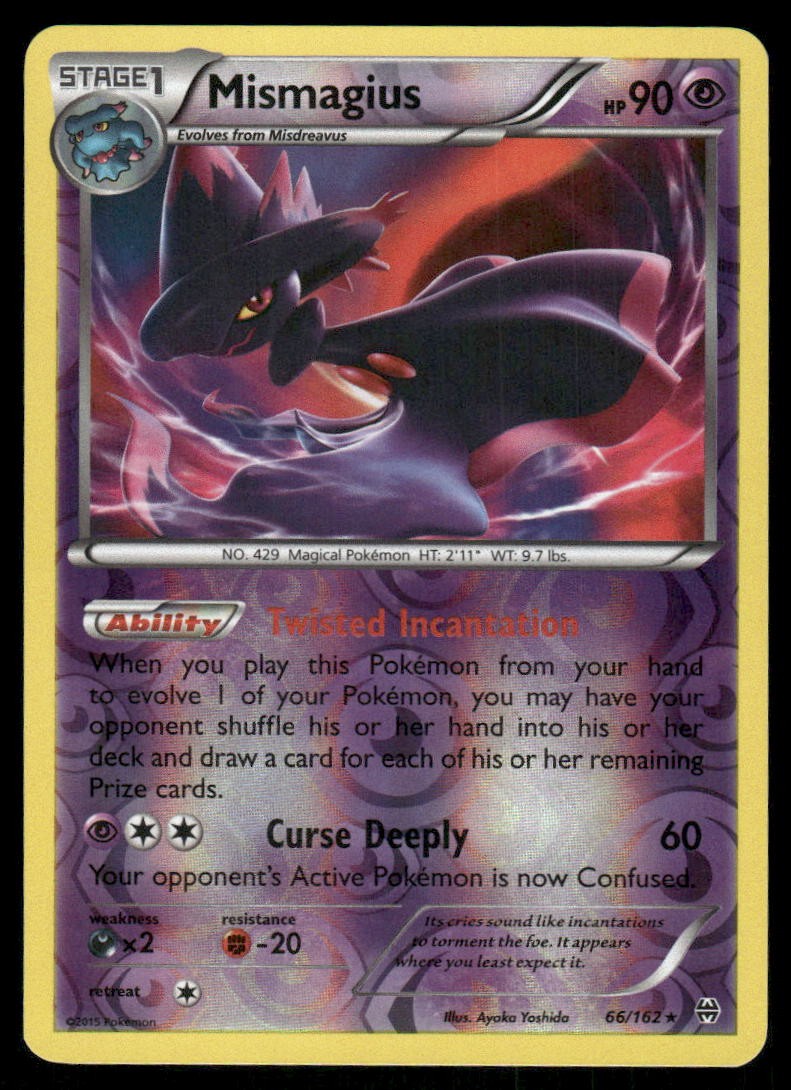 Pokemon Cards Mismagius 66/162 Reverse Holo BREAKthrough XY NM0