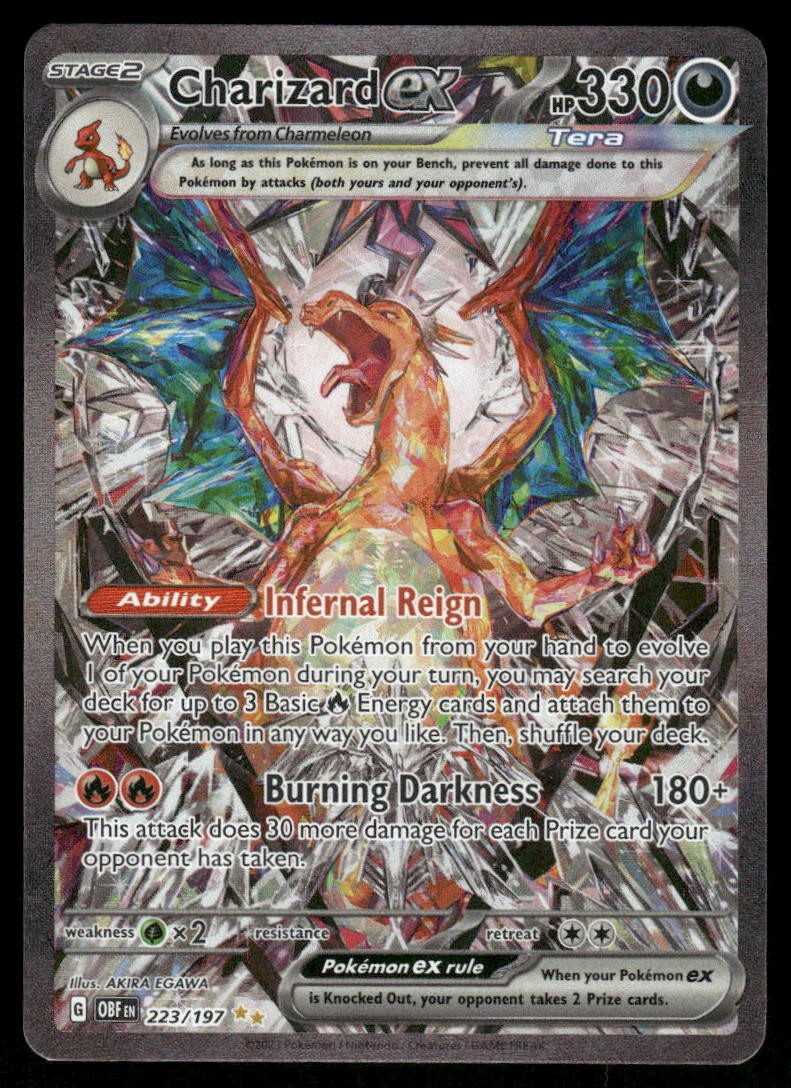 Pokemon Cards Charizard ex 223/197 Obsidian Flames Special Illustration NM *10