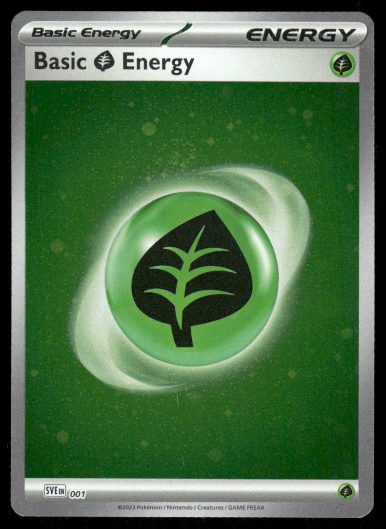Pokemon Cards Basic Grass Energy 001 Scarlet & Violet Energies HOLO Common NM0
