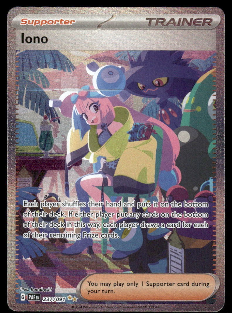Pokemon Cards Iono 237/091 Paldean Fates Special Illustration Rare NM *10
