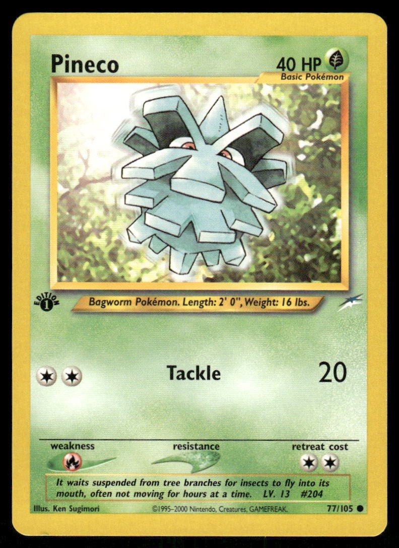 Pokemon Cards Pineco 77/105 1ST EDITION Neo Destiny Common LP0