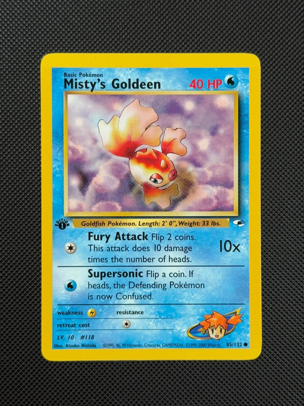 Pokémon Cards Misty's Goldeen 85/132 1ST EDITION Gym Heroes WOTC Common1