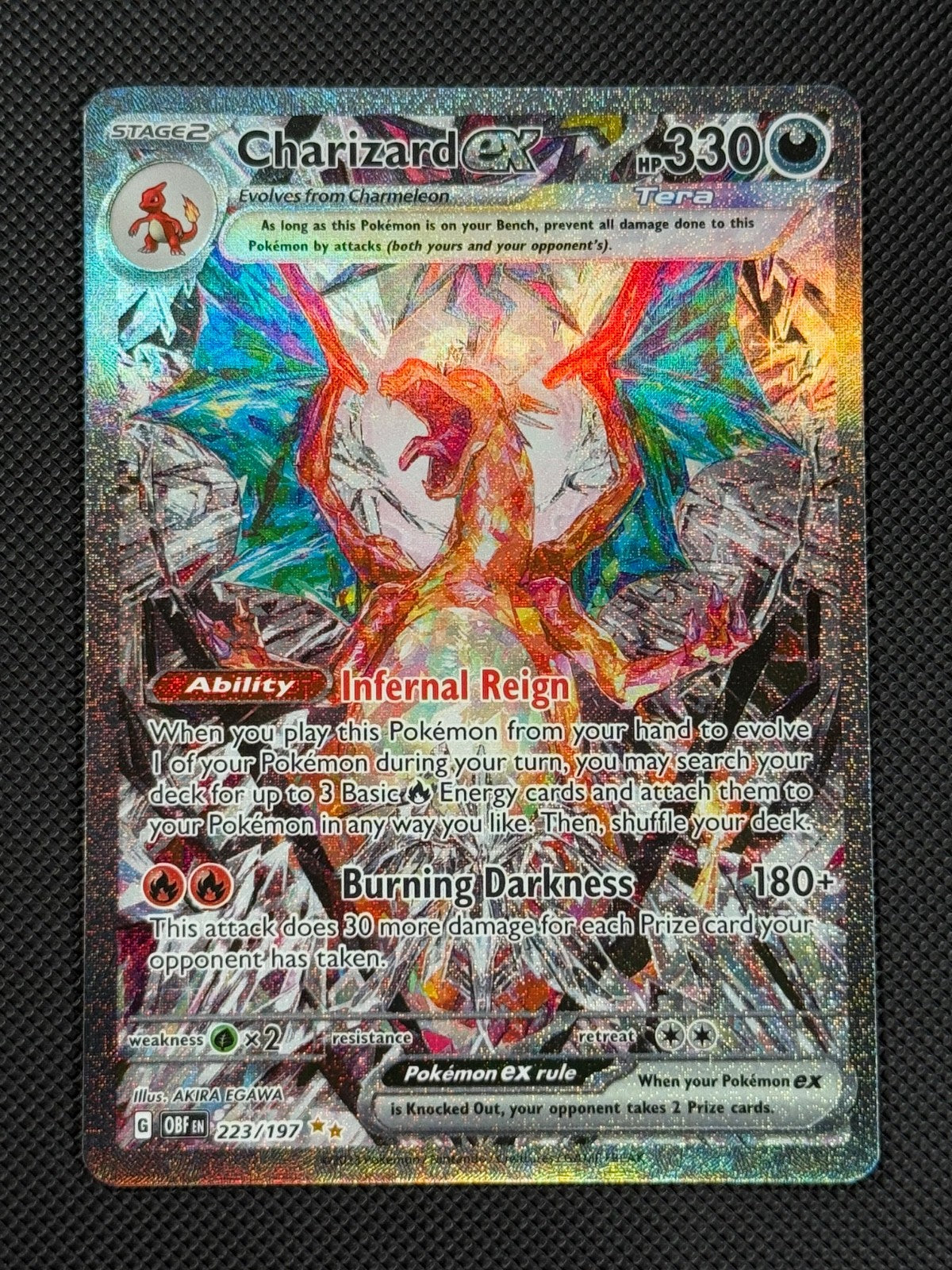 Charizard ex 223/197 SIR Pokémon Card S&V Obsidian Flames Holo Rare0
