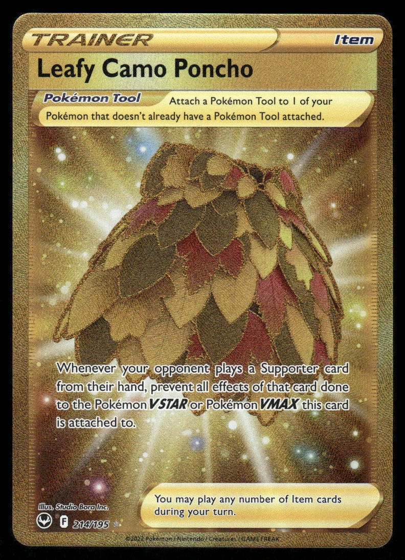Pokemon Cards Leafy Camo Poncho 214/195 Silver Tempest Secret Rare NM0
