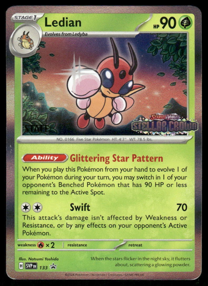 Pokemon Cards Ledian 133 Scarlet & Violet STAFF Promo NM0