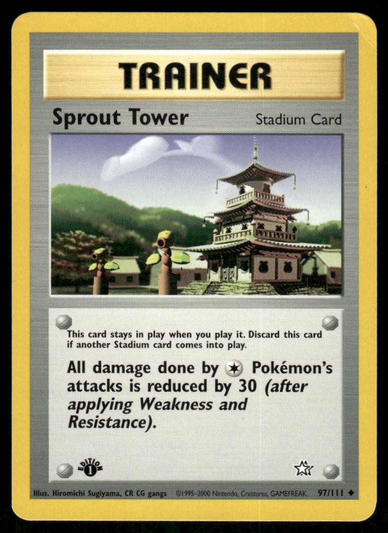 Pokemon Cards Sprout Tower 97/111 1ST EDITION Neo Genesis WOTC Uncommon NM0