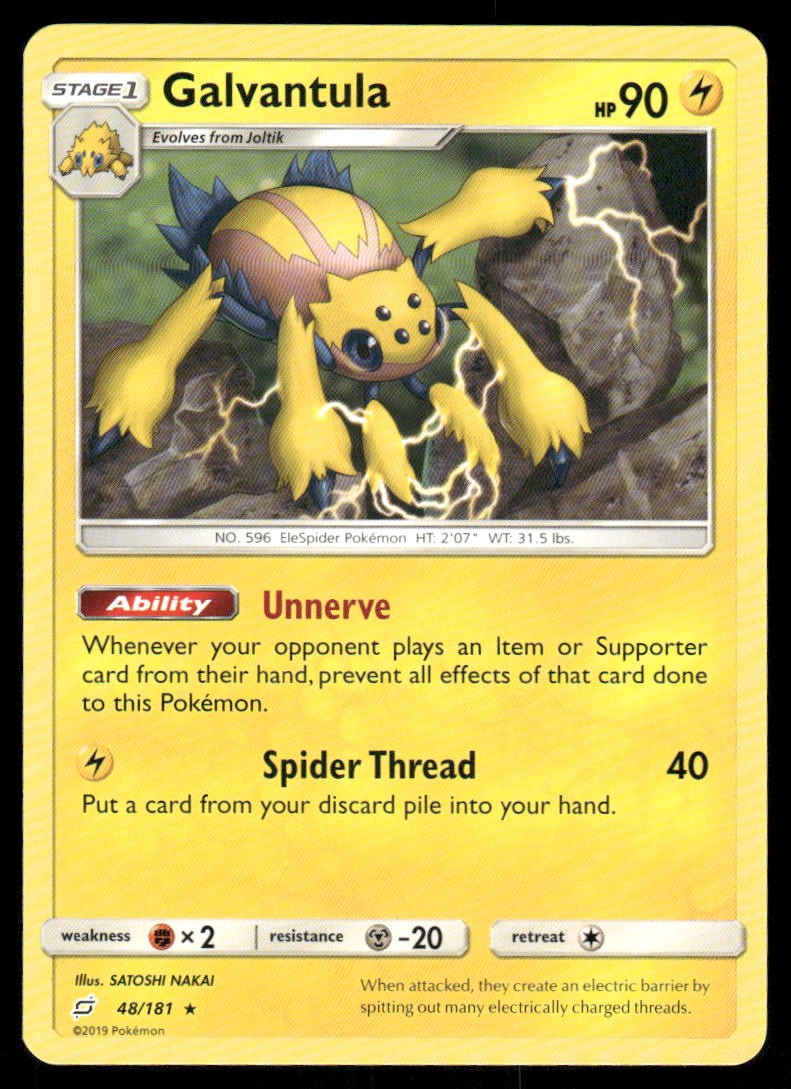 Pokemon Cards Galvantula 48/181 Team Up Sun & Moon Rare NM0