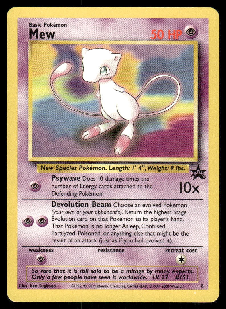 Pokemon Cards Mew 8 Wizards Black Star Promos WOTC Promo NM *90