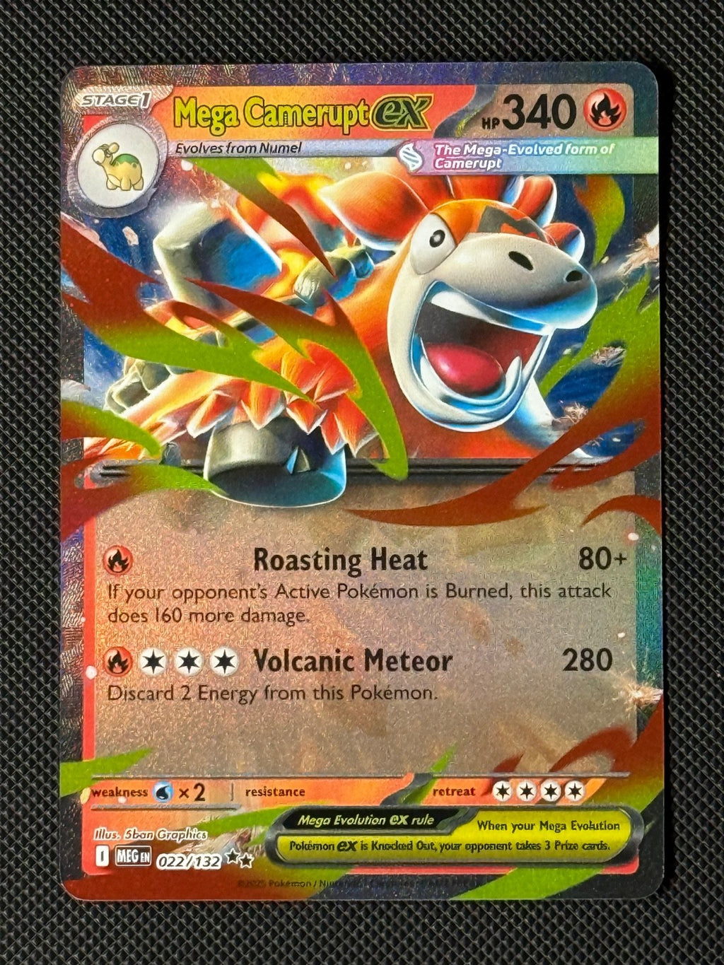 Mega Camerupt ex 022/132 Pokémon Card ME01: Mega Evolution NM0