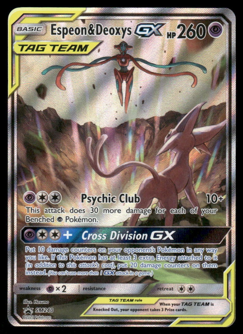 Pokemon Cards Espeon & Deoxys GX SM240 SM Black Star Promos Promo LP0