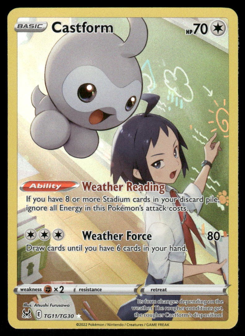Pokemon Cards Castform TG11/TG30 Lost Origin Trainer Gallery Holo LP0