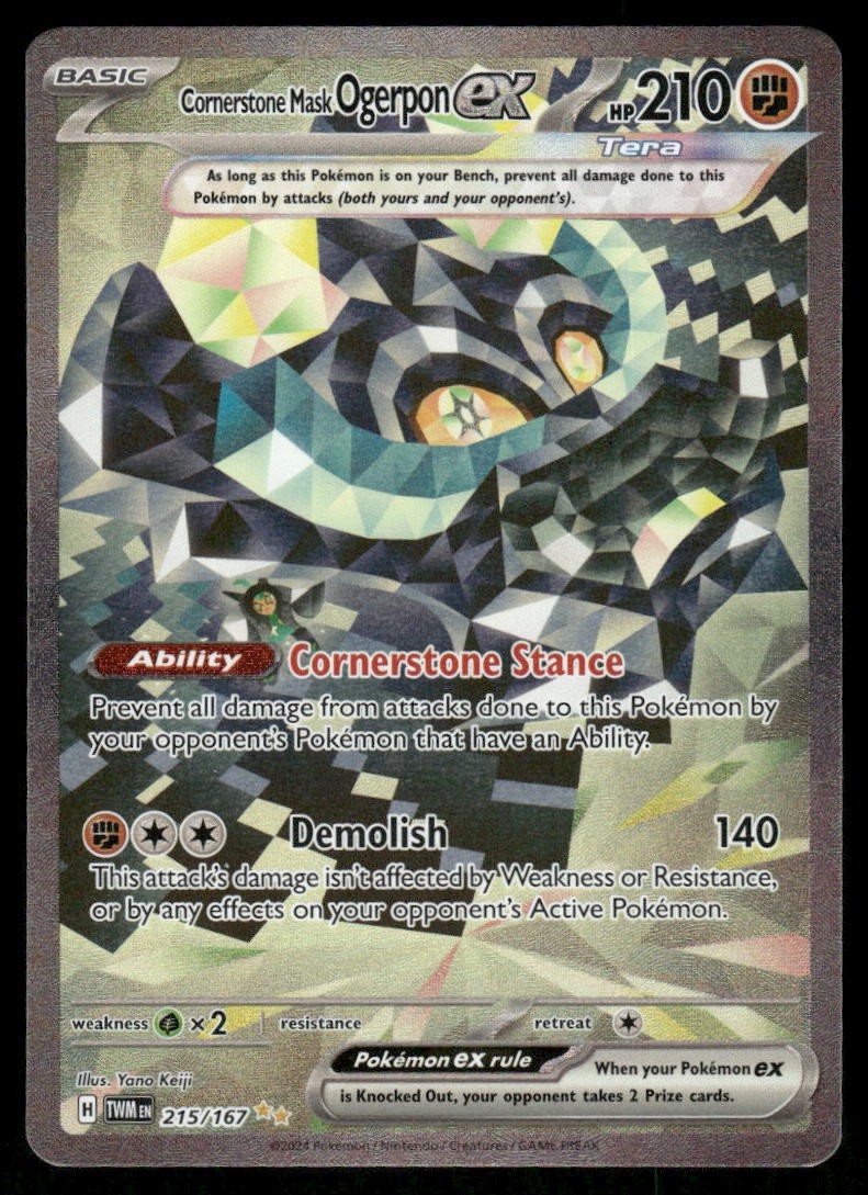 Pokemon Cards Cornerstone Mask Ogerpon ex 215/167 Twilight Masquerade NM0