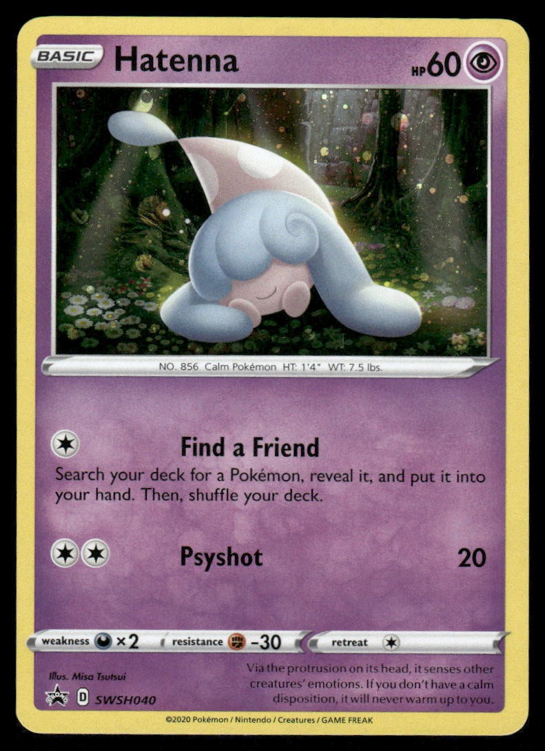 Pokemon Cards Hatenna SWSH040 SWSH Black Star Promo NM0