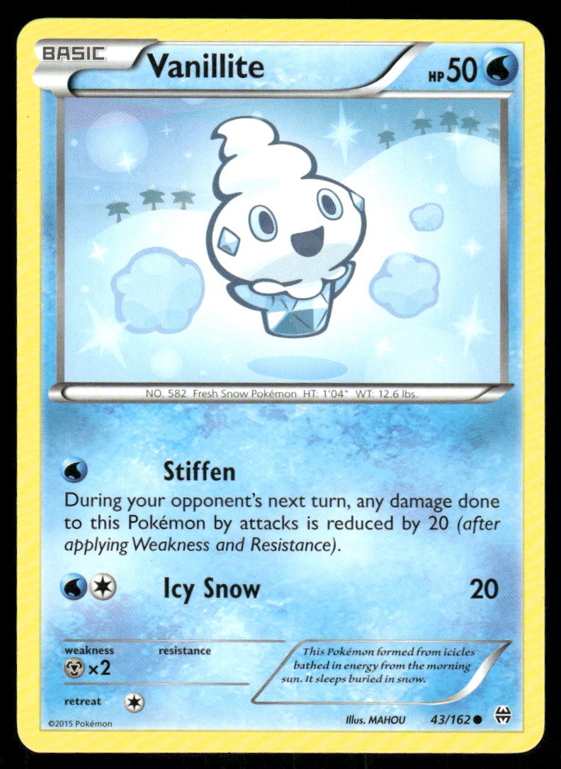 Pokemon Cards Vanillite 43/162 BREAKthrough XY Common NM0