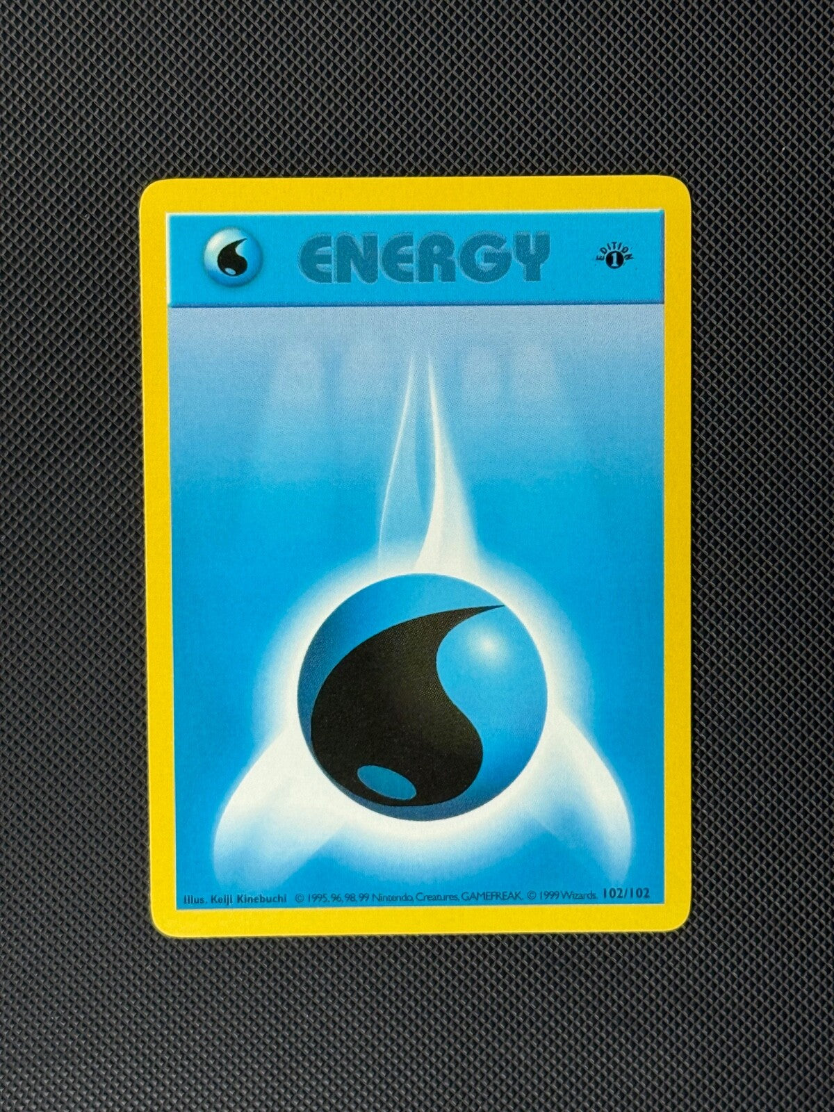 Water Energy 102/102 1st Edition Shadowless Pokémon Card Base Set WOTC0