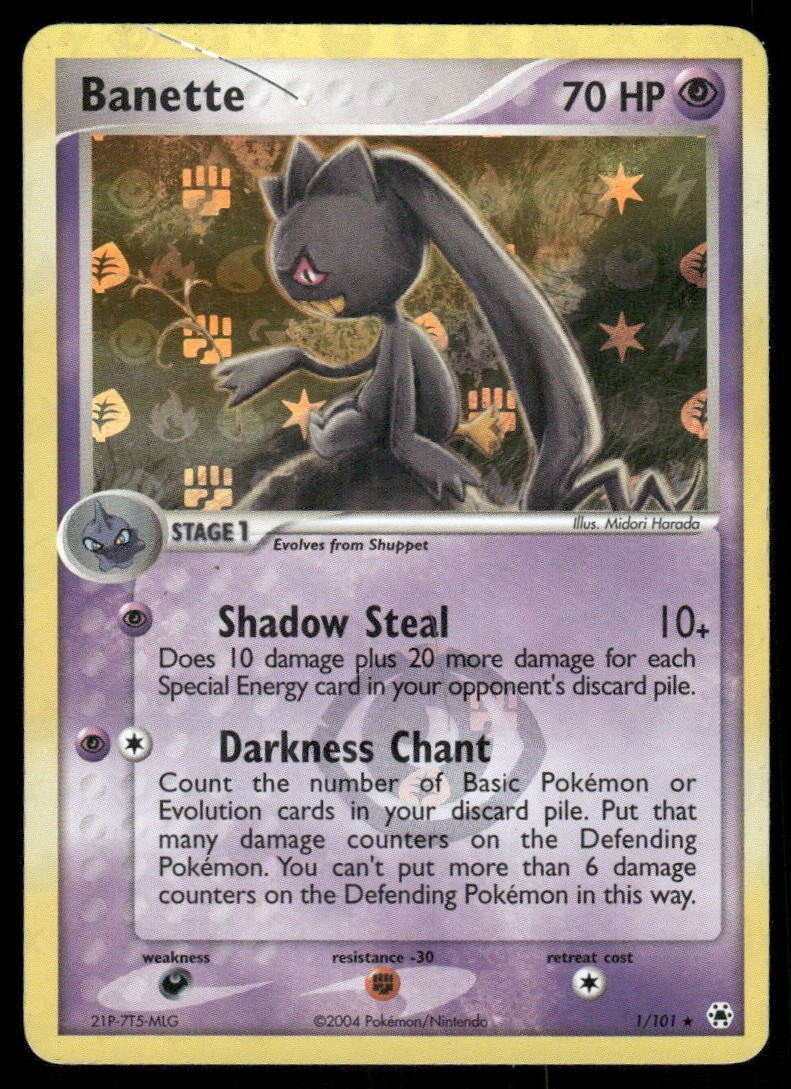 Pokemon Cards Banette 1/101 Hidden Legends Holo Rare MP0