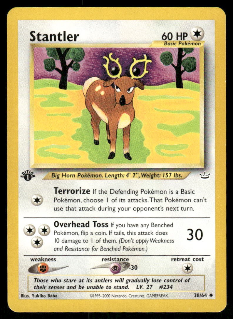 Pokemon Cards Stantler 38/64 1ST EDITION Neo Revelation Uncommon NM0
